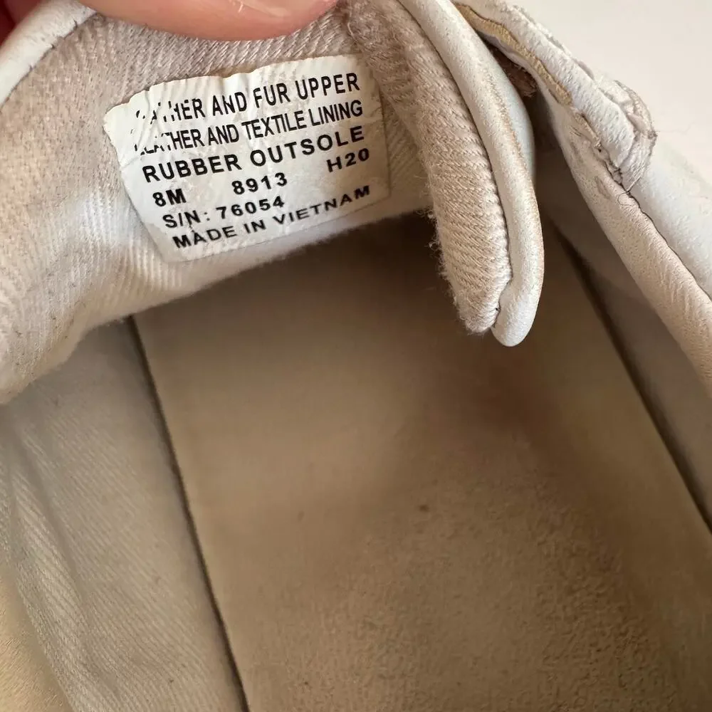 Tory Burch White Leather Andrea Color Block Logo Court Sneakers Womens Size 8